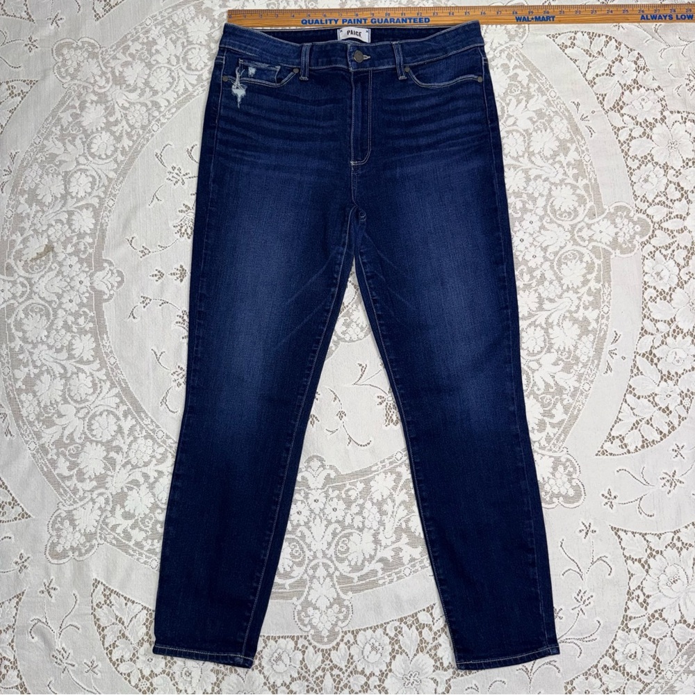 Paige Hoxton High Rise women’s Distressed Skinny Ankle Jeans Size 31 - Picture 2 of 14
